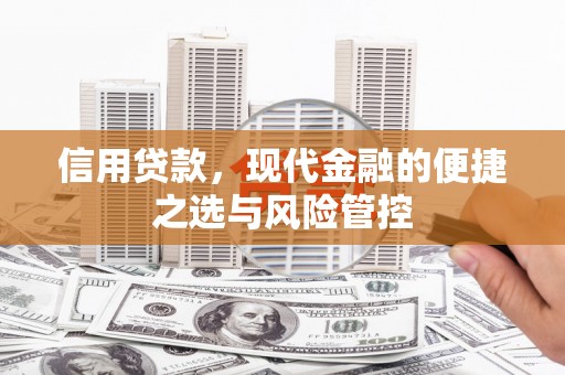 铜山信用贷款，现代金融的便捷之选与风险管控