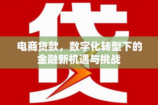 铜山电商贷款，数字化转型下的金融新机遇与挑战