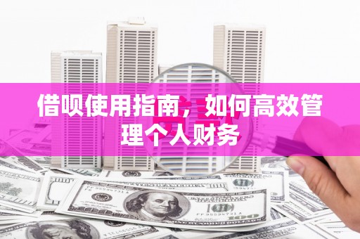 铜山借呗使用指南，如何高效管理个人财务