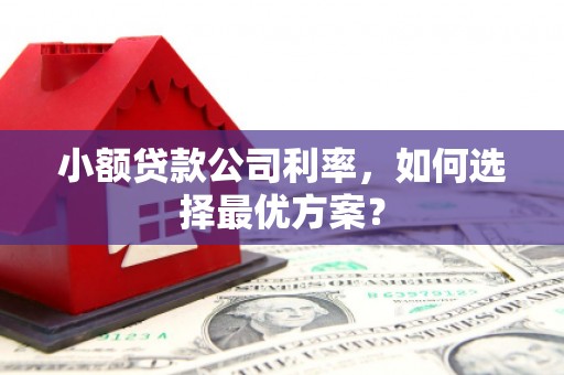 铜山小额贷款公司利率，如何选择最优方案？