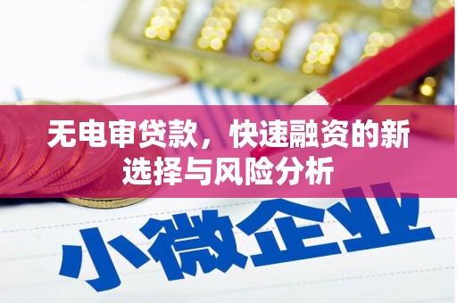 铜山无电审贷款，快速融资的新选择与风险分析