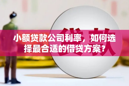 铜山小额贷款公司利率，如何选择最合适的借贷方案？